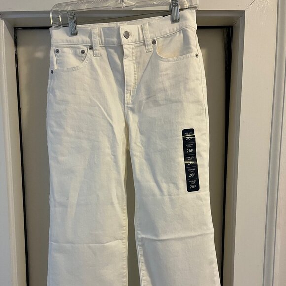 J.Crew Petite Wide-Leg Crop, All-day Stretch, Seashell White, 26P NWT - Picture 2 of 7